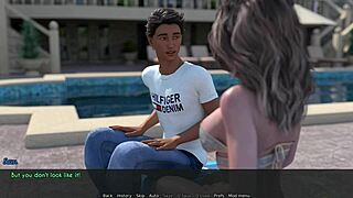 אישה ואמא חורגת במשחק 3D גוזזות דשא בזיון