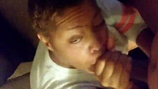 Hon kan inte få nog av att suga min stora svarta kuk, tar ivrigt varje centimeter tills massiv cumshot täcker hennes ansikte