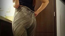 spying on milet, my girlfriend’s latina friend in bathroom.