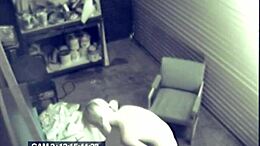 blonde girl caught banging hard in garage on cam