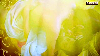 بhabhi ديسي بيهاري منحنية، سرتها الساخنة تغري ديفار لنيكها بصوت هندي