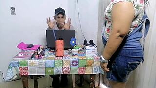 Damn! Maid shakes her big ass while I watch her work