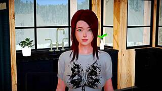 New Family 479: Redhead Teen and MILF Show Big Tits in Homemade Game