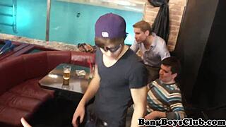 euro stud toys his ass while sucking cock in wild orgy