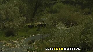 Cute Brunette with Big Boobs Gets Naughty in Public Fuck