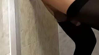 Fucking dildo in bathroom