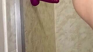 Fucking dildo in bathroom