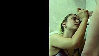 Gave a blowjob in the kitchen