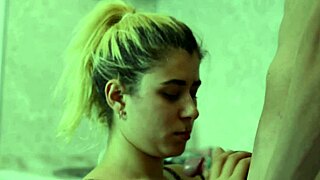 Gave a blowjob in the kitchen