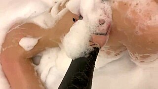 Feeling So Hot in Bubble Bath with Skinny Blonde