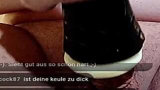 Feeling so aroused jerking my tall young cock with toy on livecam