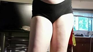 getting ready for prom by cleaning up and changing into something nice.