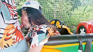 risky public sex in amusement park