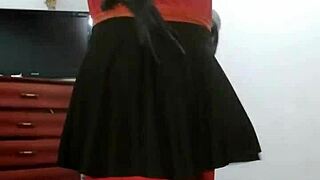 Hot crossdressing amateur in seductive gay anal action