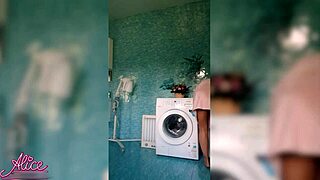 Hot babe sucks deep and fucks sensually during cleaning