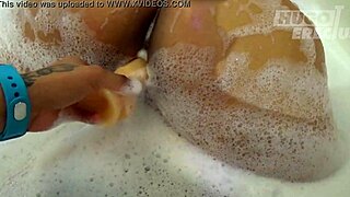 Chubby Peruvian teen passes casting in a jacuzzi. She handles an erect dildo with ease during interview.