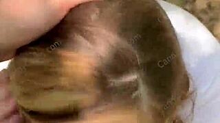 random jogger gets deepthroat blowjob on hiking trail pov