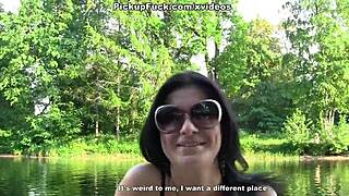 Ebony girl pounded hard in wild forest