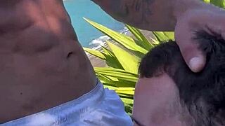 Brazilian Cock Sucked Hard in Public Beach Cruising Action.