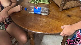 Sexy teen niece fucked in kitchen by uncle!