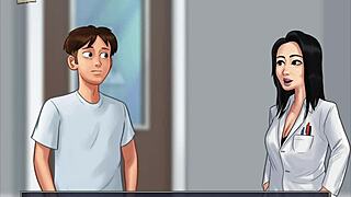 summertime saga brunette's big tits and ass in erotic hentai game