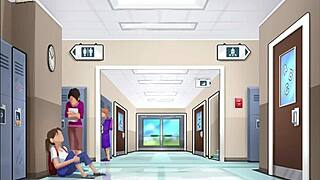 summertime saga brunette's big tits and ass in erotic hentai game