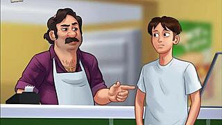 summertime saga brunette's big tits and ass in erotic hentai game