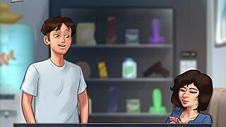 summertime saga brunette's big tits and ass in erotic hentai game