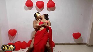Loving Indian Couple Celebrating Valentines Day With Amazing Hot Sex