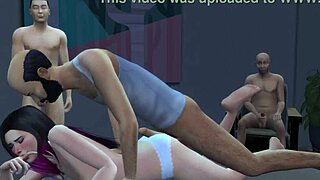 In this hentai, horny wife cheats in front of husband part 4 ddsims.