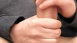 i'm masturbating outdoors, hoping my neighbor catches me in this risky homemade act.