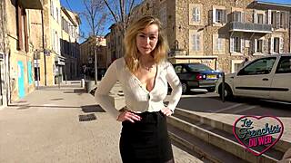 elisa, the 26-year-old sexy real estate agent, shows off her big tits.