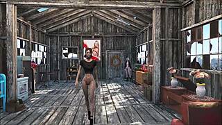 Fallout 4 Sexy Brunette in Hot 3D Home Action