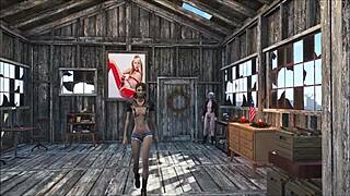 Fallout 4 Sexy Brunette in Hot 3D Home Action