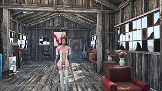 فتاة سمراء مثيرة في فالاوت 4 أكشن منزلي ثلاثي أبعاد ساخن