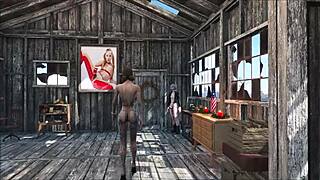 Fallout 4 Sexy Brunette in Hot 3D Home Action