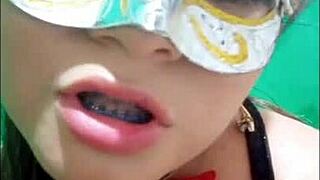 Latina stepdaughter waits for stepfather to eat and fuck her wet vagina