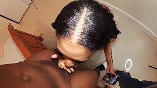 curvy latina with big tatted booty bends over for a deep throat pounding session