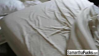 samantha saint home movie morning fun with big tits blonde masturbation pussy nude babe boobs solo tits