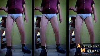 look at alejandro mistral's hard cock in his underwear