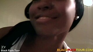 Amateur black babe gets dicked down hard and sloppy 😈