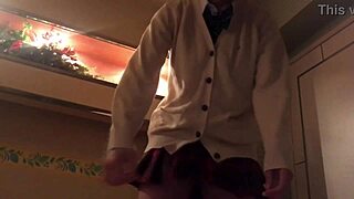 cute japanese teen with big tits gives blowjob