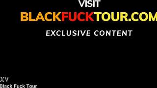 Amateur black babe gets dicked down hard and sloppy 😈