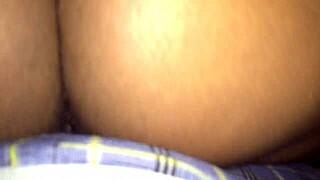 ebony lesbian rides strap reverse cowgirl