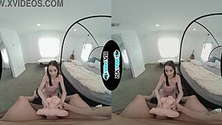 girlfriend helps with pov blowjob and creampie