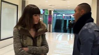 Brown cutie sucks cocks in mall pickup 😏