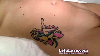 i touch and rub lelu love's tattoo, then cum all over it, so hot.