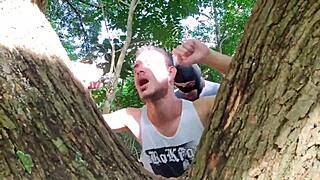 Two bikers get dirty behind the factory