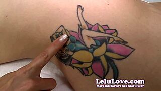 i touch and rub lelu love's tattoo, then cum all over it, so hot.