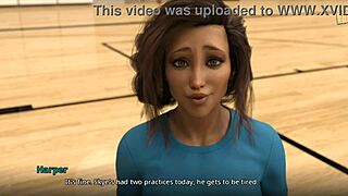 Feeling the excitement as I meet the new assistant coach with her big tits in this hentai scene